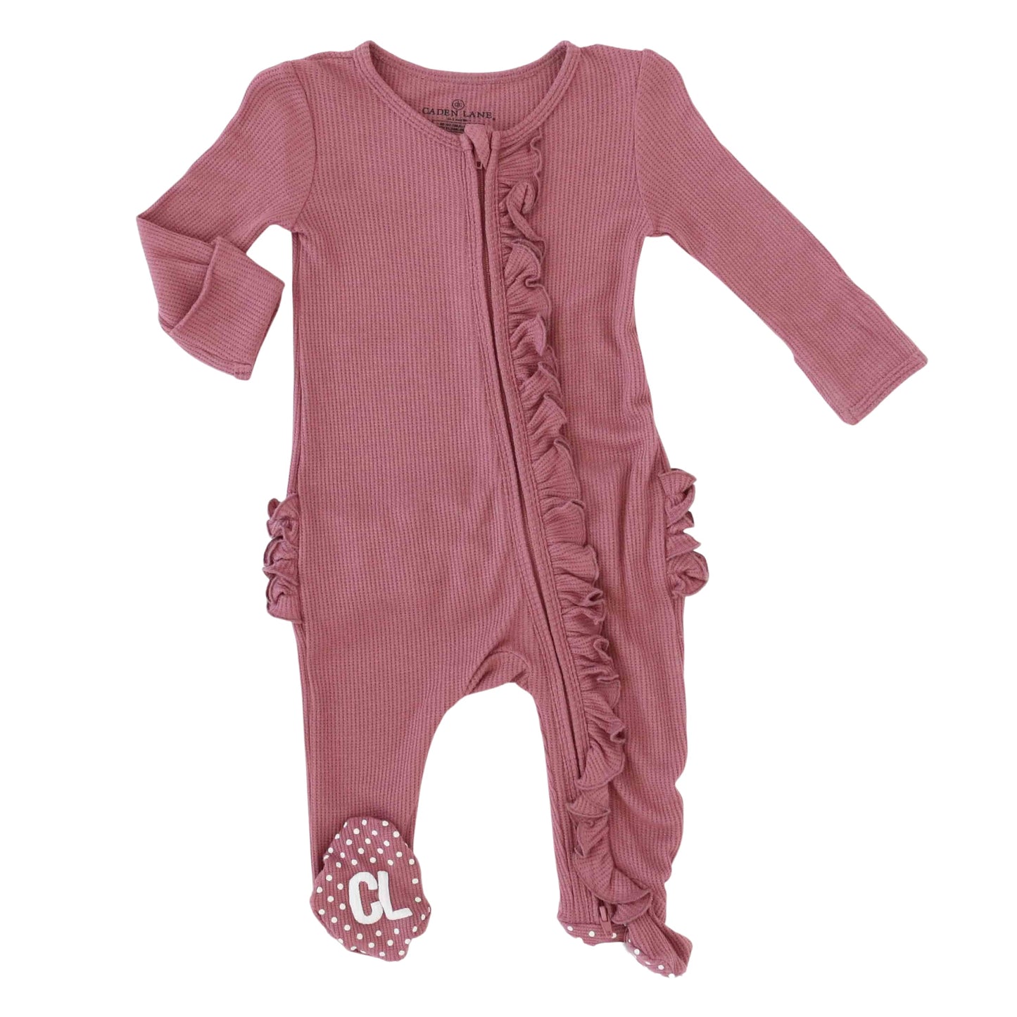 Bamboo Ruffle Zipper Footies