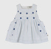Organic Cotton Dress- Embroidered Seashell Stripe