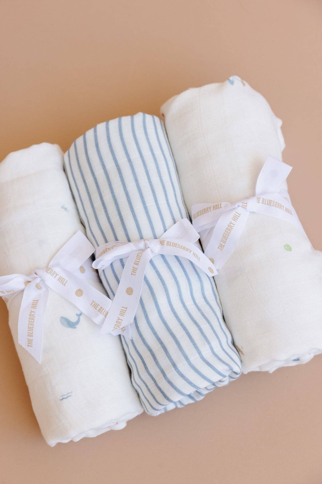 Organic Cotton Swaddle- Blue Stripe