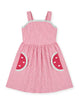 Check Seersucker Dress With Watermelon