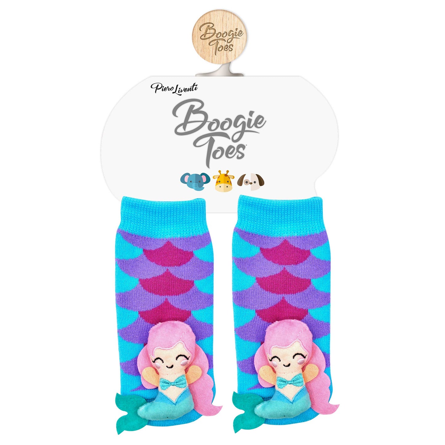 Rainbow Mermaid Boogie Toes - Baby Rattle Socks