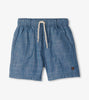 Indigo Blue Chambray Woven Shorts