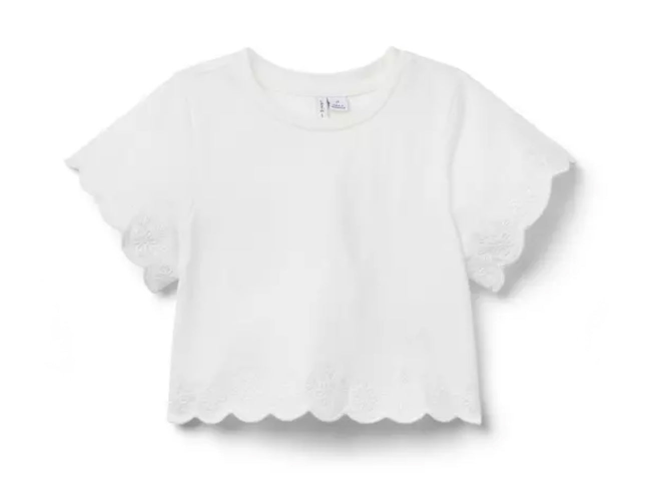 Embroidered Eyelet Trim Top