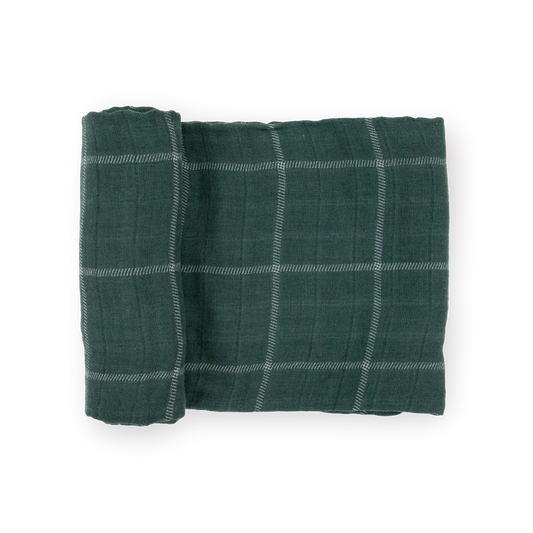 Cotton Muslin Swaddle - Evergreen