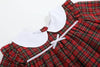 Christmas Plaid Colllared Ruffle Dress