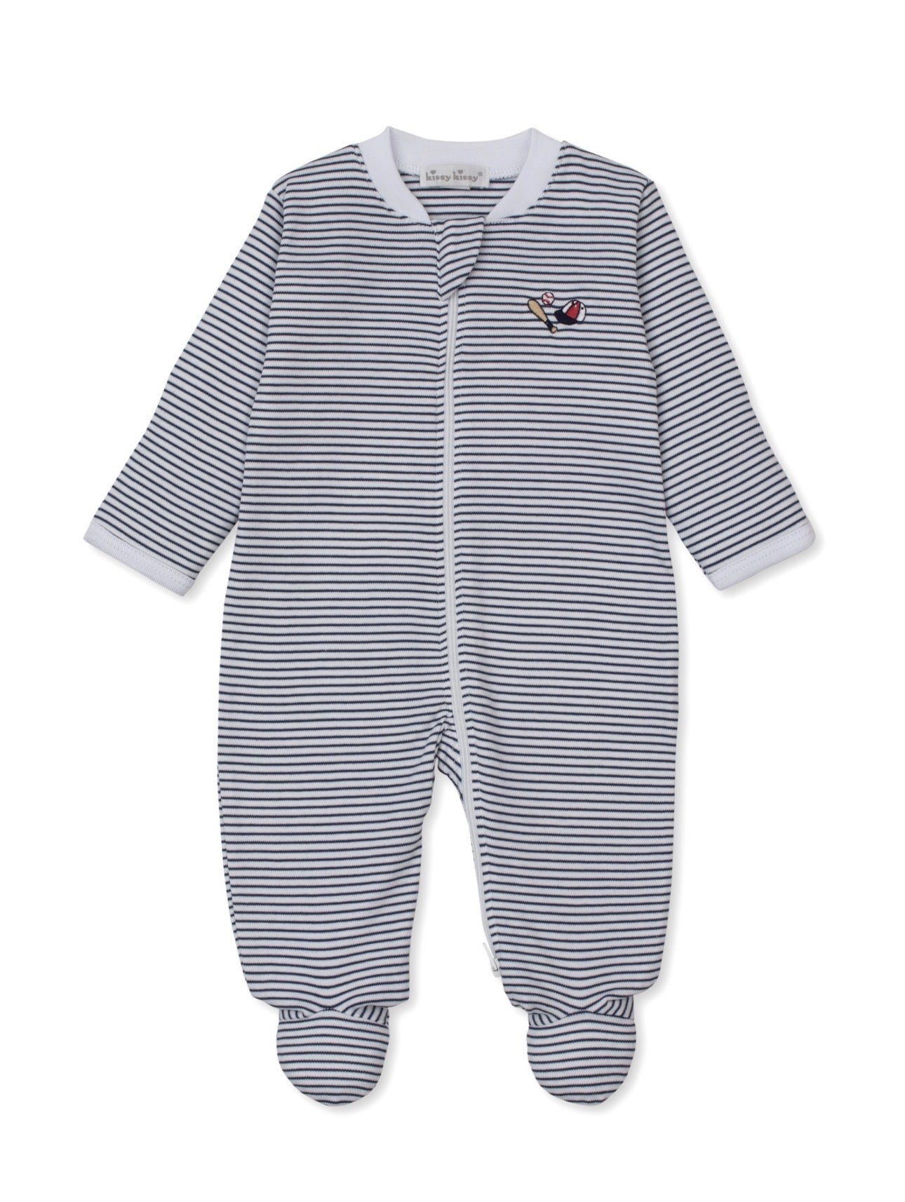 Pima Cotton Zip Footie- Fly Ball