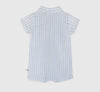 Organic Cotton Romper- Embroidered Seashell Stripe