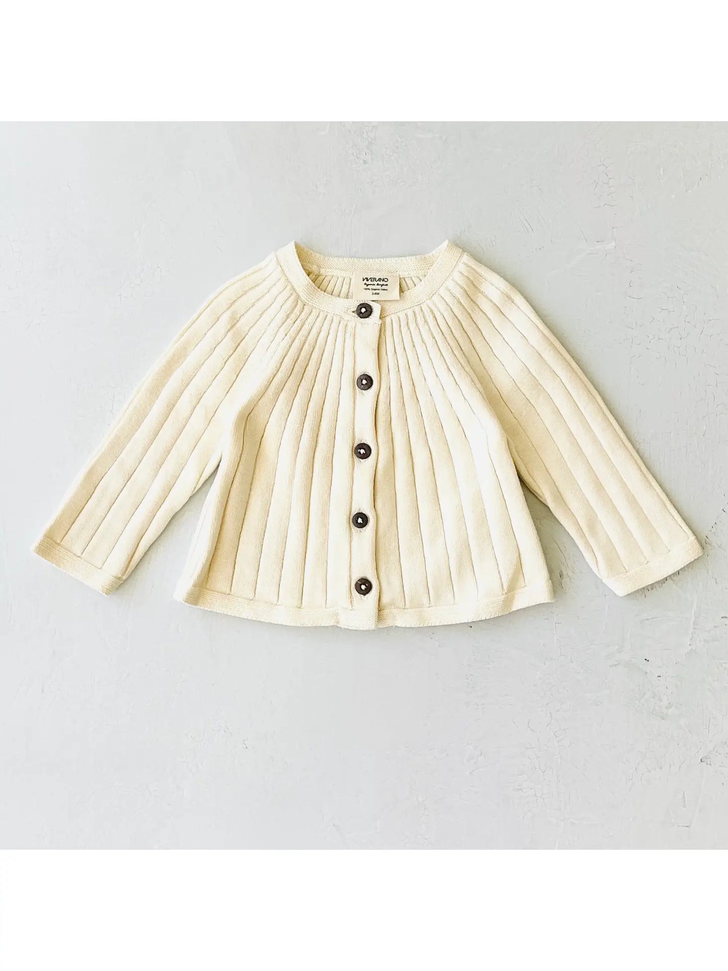 Rib Knit Baby Cardigan Sweater (Organic Cotton)