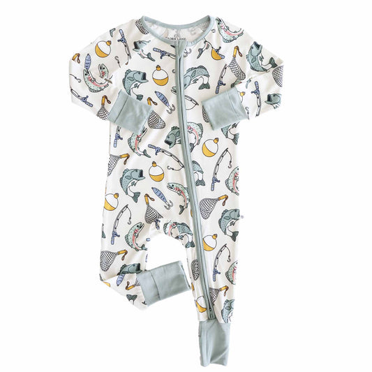 Bamboo Convertible Zip Romper- Catch of the Day
