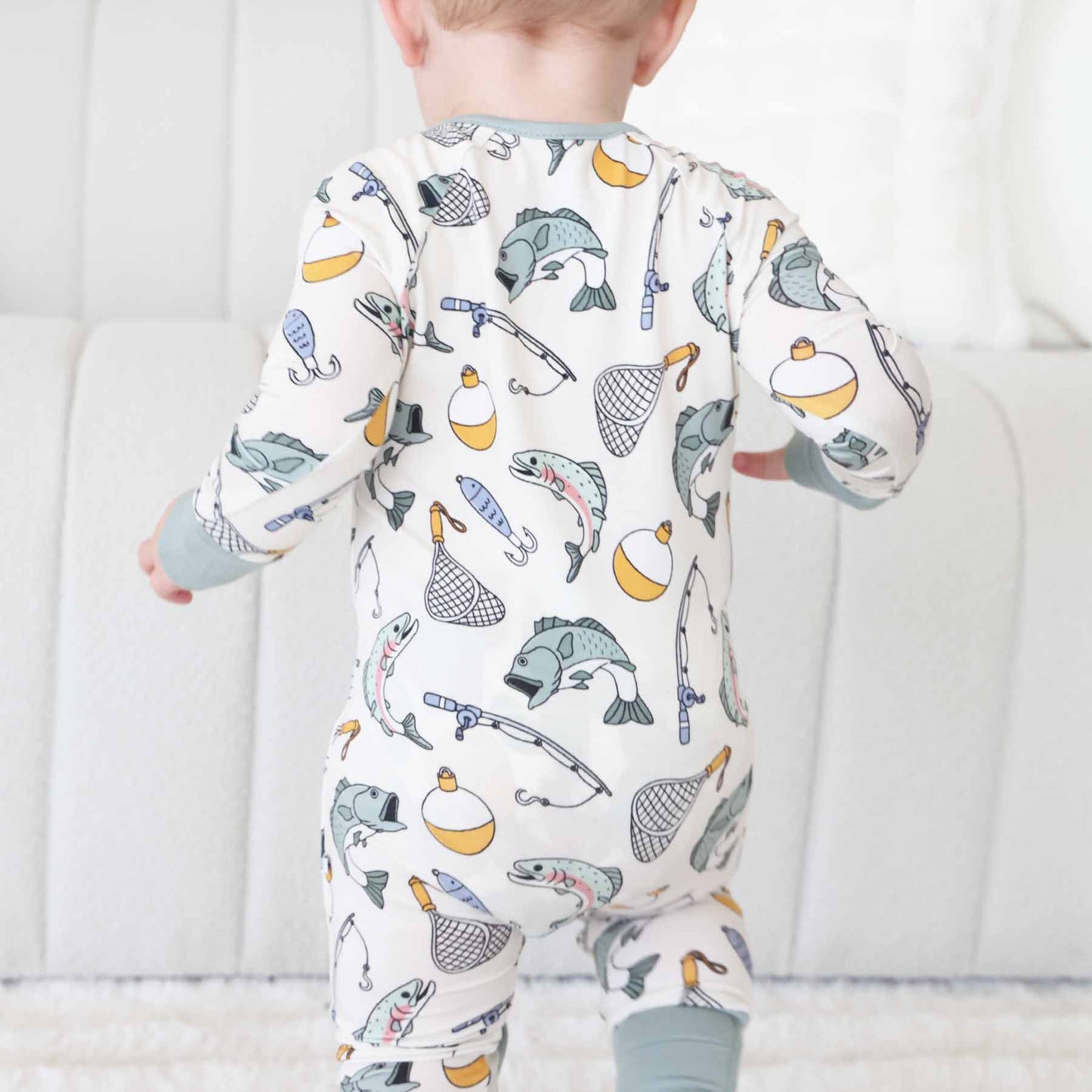 Bamboo Convertible Zip Romper- Catch of the Day