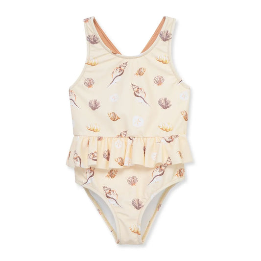 Ruffle Waist Swimsuit Seashells