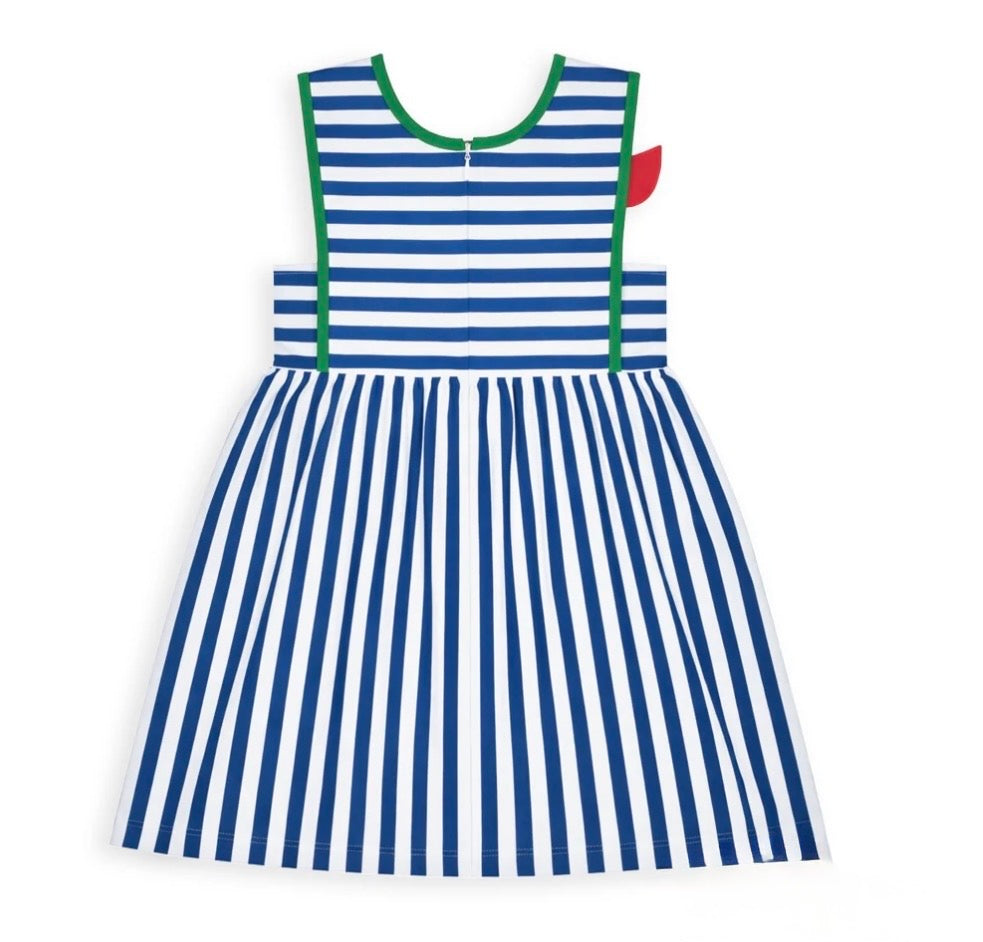 Stripe Knit Dress With Tulip