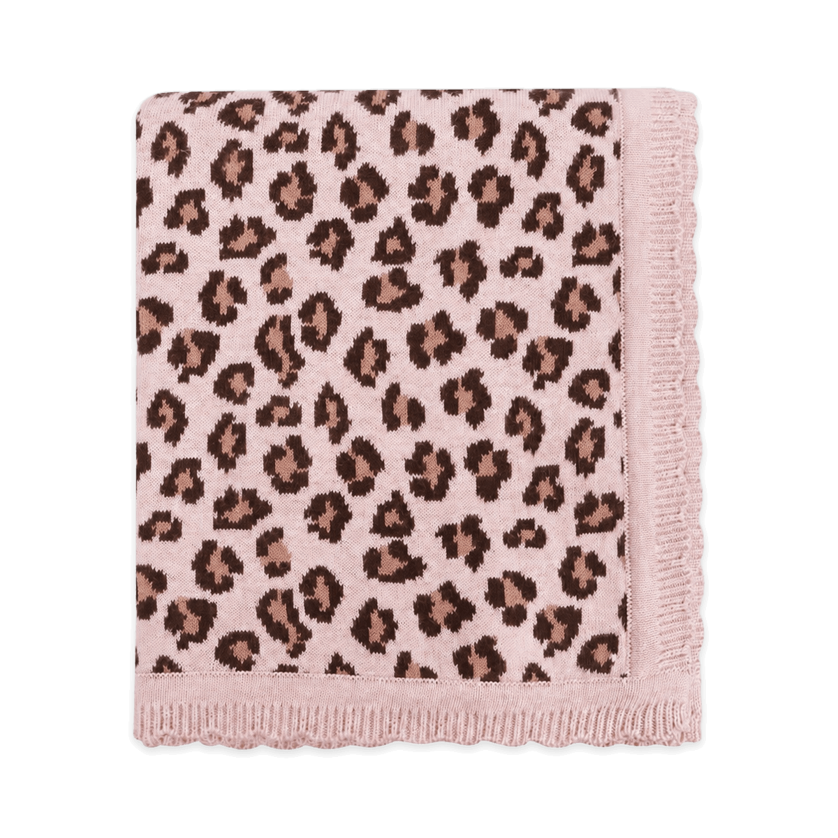 Leopard Animal - Organic Cotton Jacquard Knit Baby Blanket