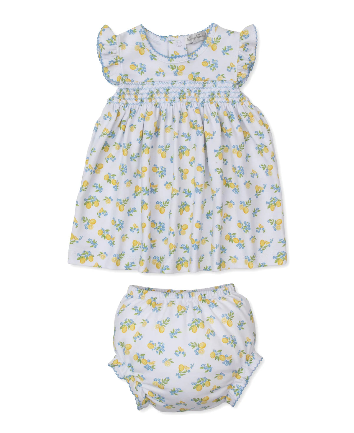 Pima Cotton Smocked Dress- Lemon Blossom