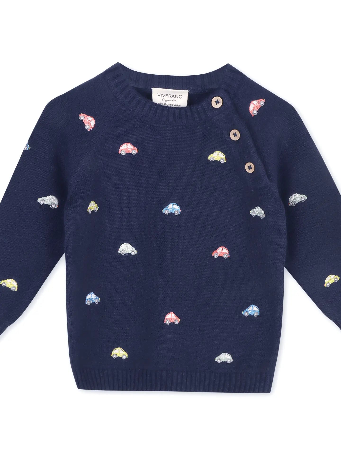 Organic Cotton Mini Cars Sweater