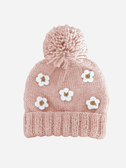 Blush Flower Knit Hat