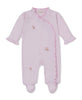 Hand Embroidered Pima Cotton Footie- Roses