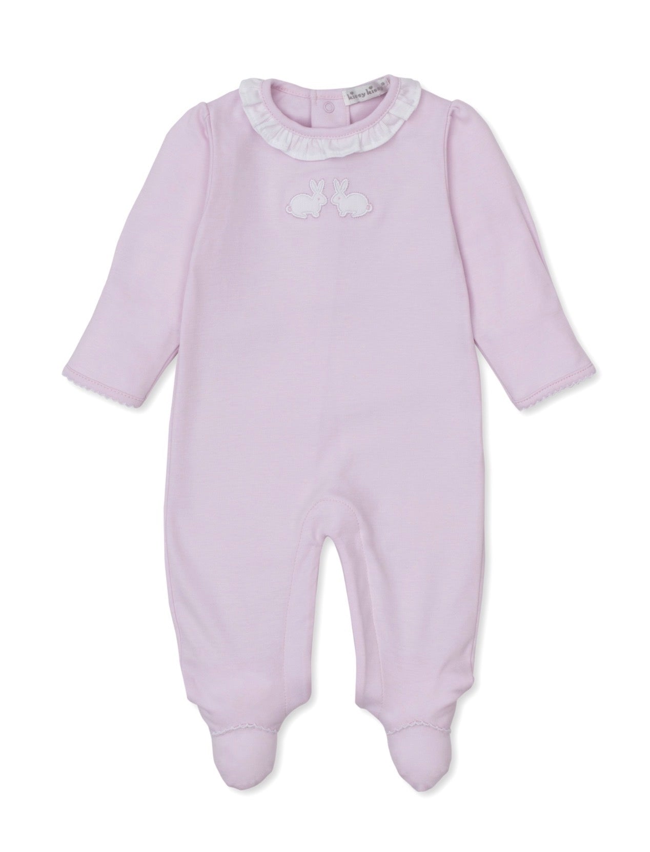Pima Cotton Footie- Twin Bunny Pink