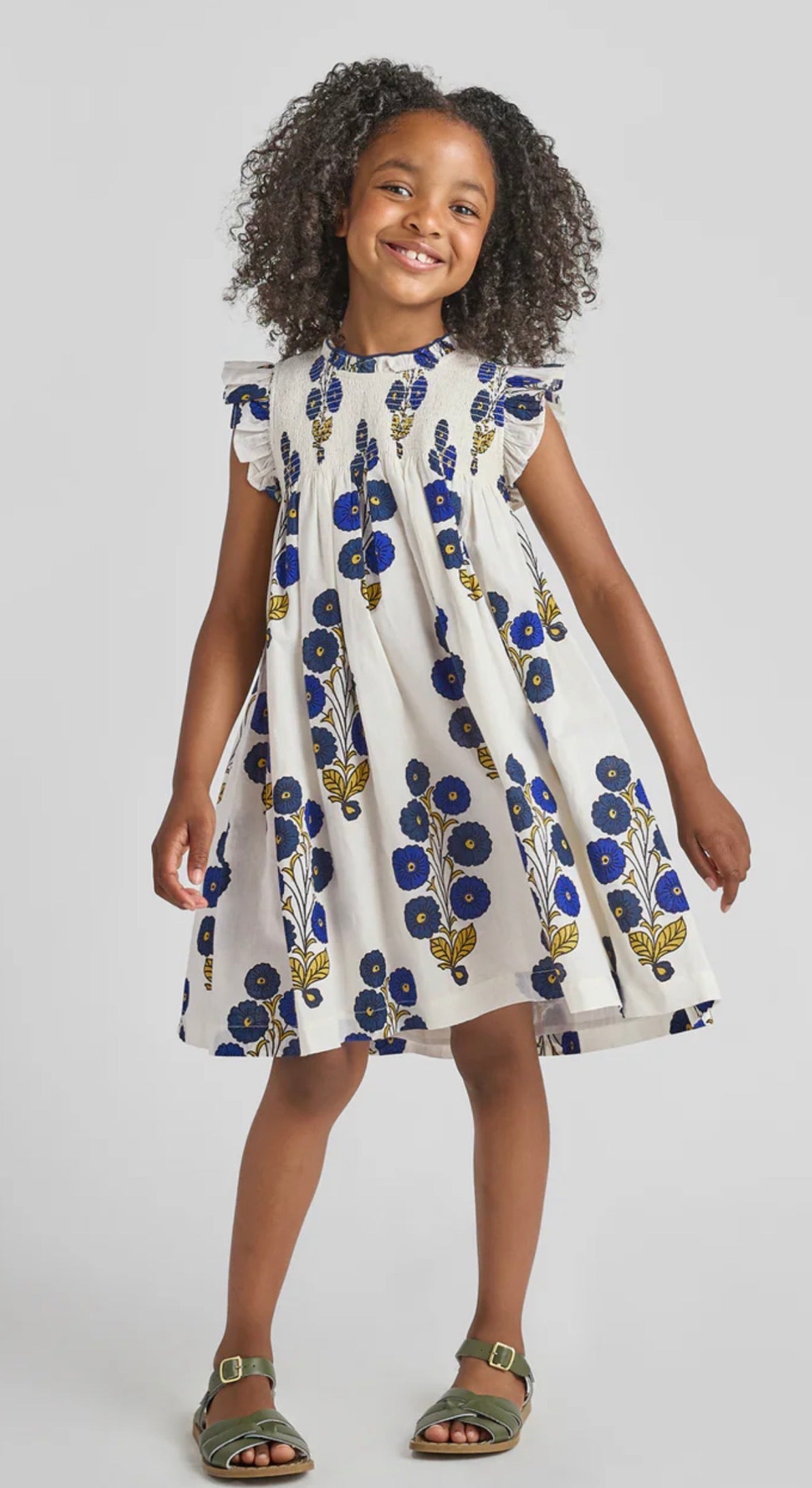 Stevie Dress - Navy Buttercup Floral
