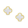 Mother of Pearl Clover Stud Earrings