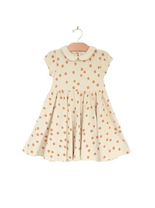 Collar Twirl Dress- Dots