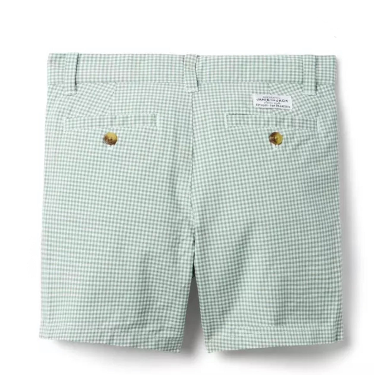 Gingham Poplin Short- Green