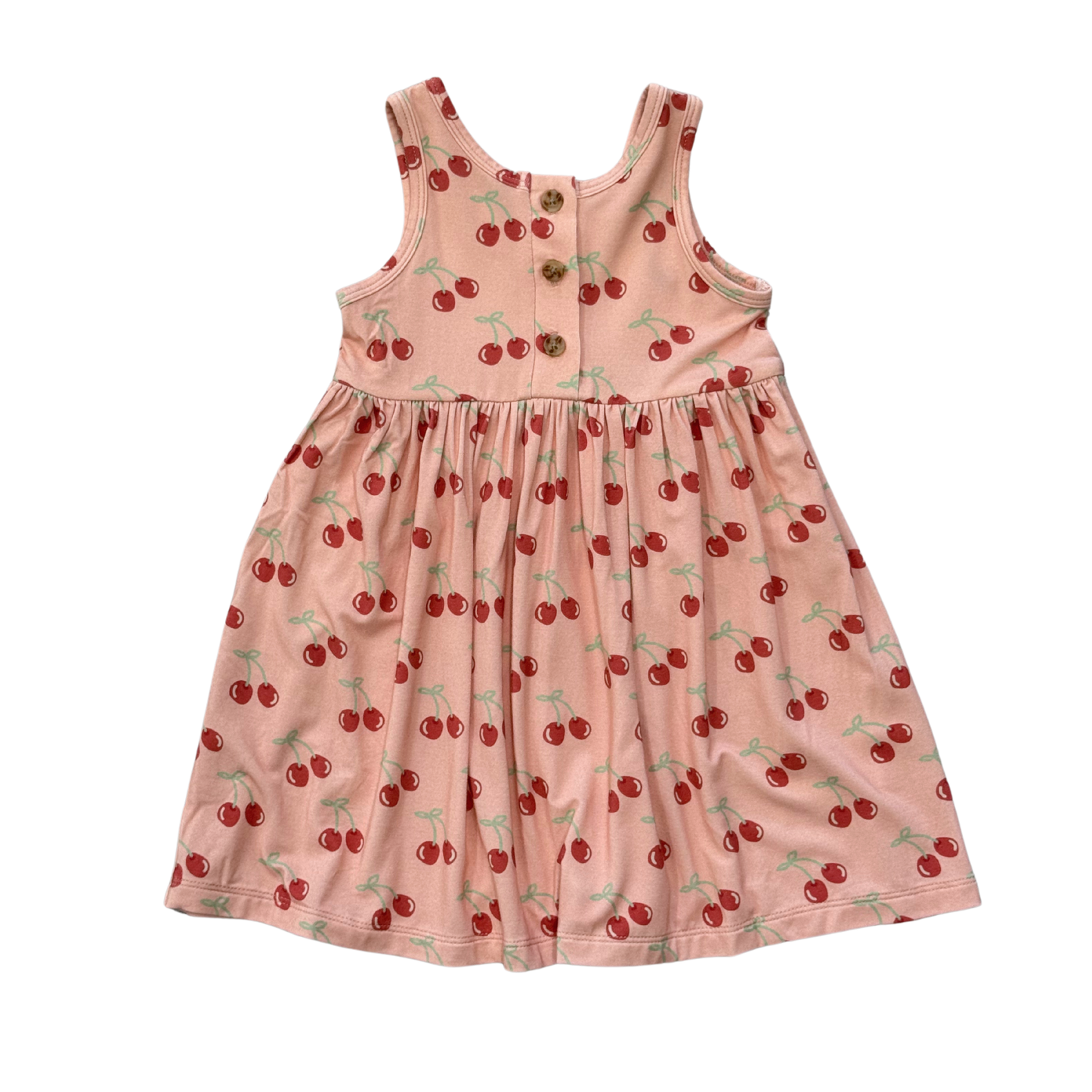 Henley Tank Dress- Cherries