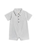 Organic Cotton Seersucker Collared Romper