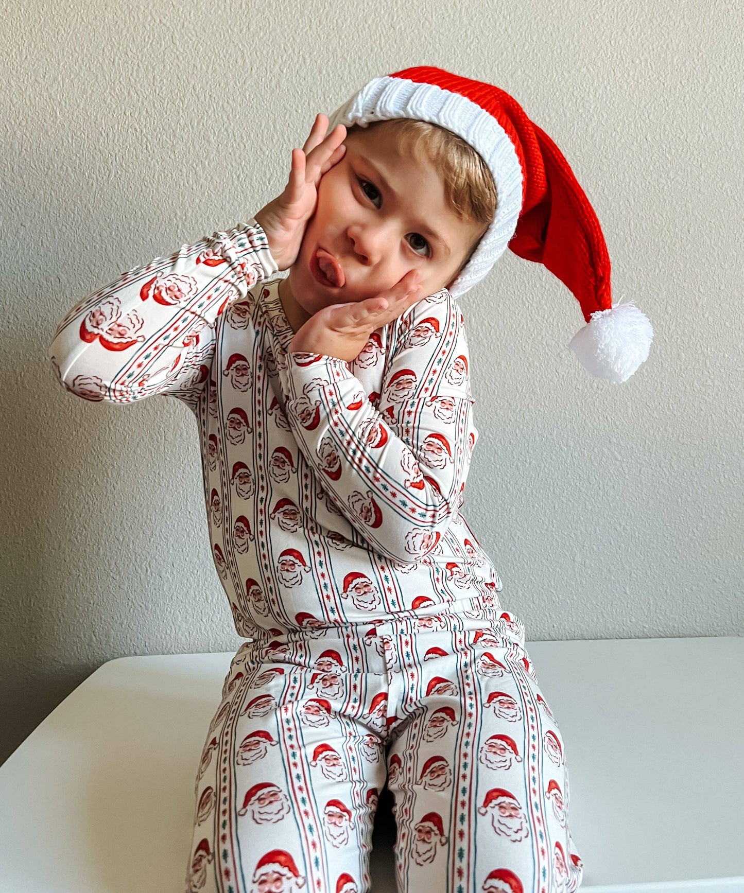 Bamboo Pjs- Vintage Santa