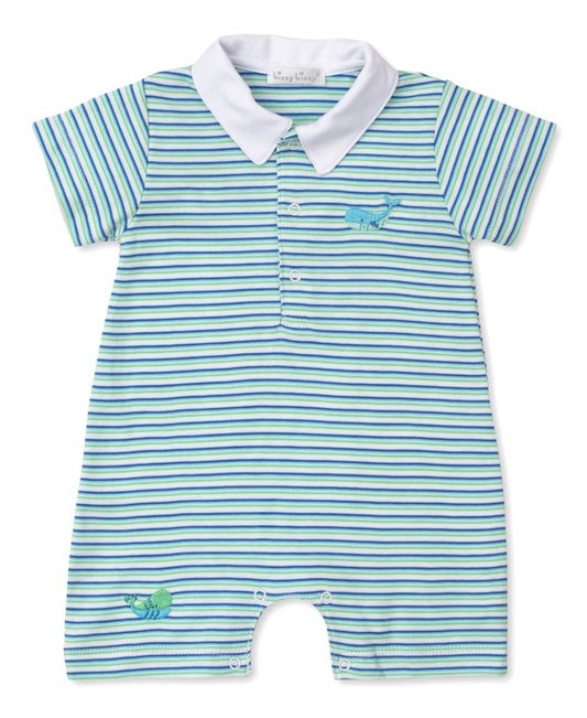 Watercolor Whale Short Playsuit