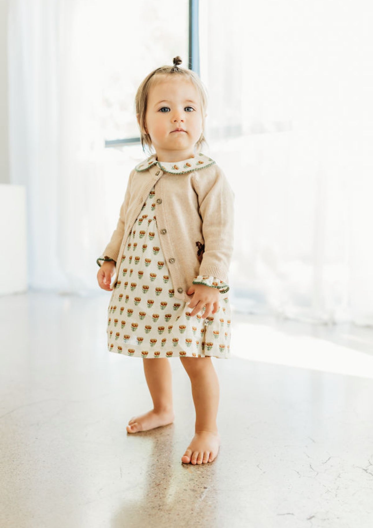 Linen Blend Ina Block Print Floral & Bloomer