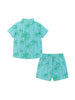 Buttondown Set - Aqua Palms