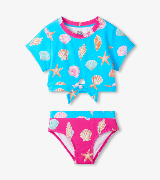 Ocean Shells Short Sleeve Tankini Set