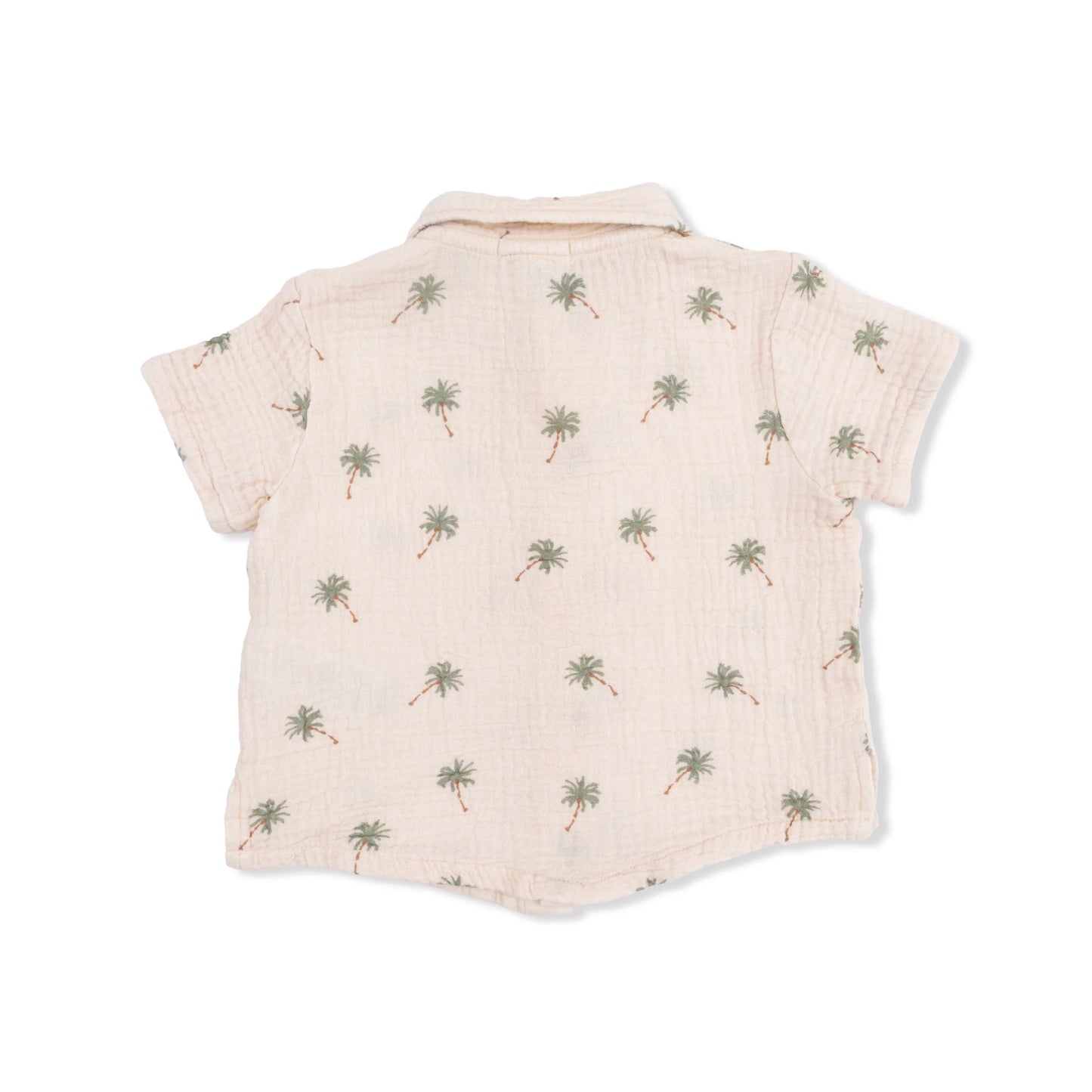 Organic Muslin Polo/Short Set- Palm Trees