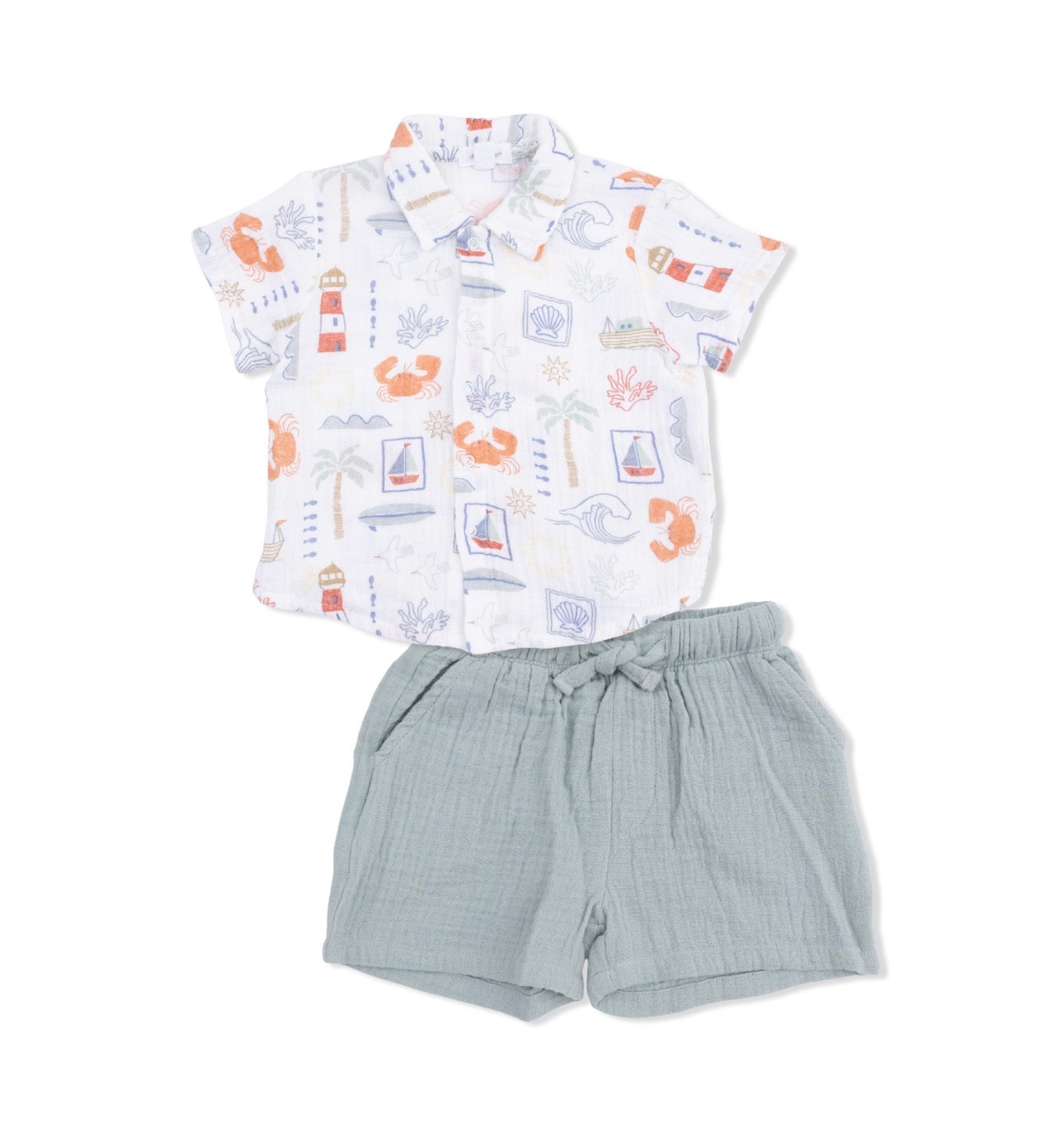 Organic Muslin Polo/Short Set- Club Med