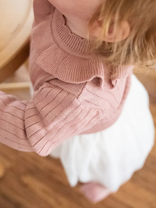 Ruffle Neck Sweater Knit Top & Tutu Dress