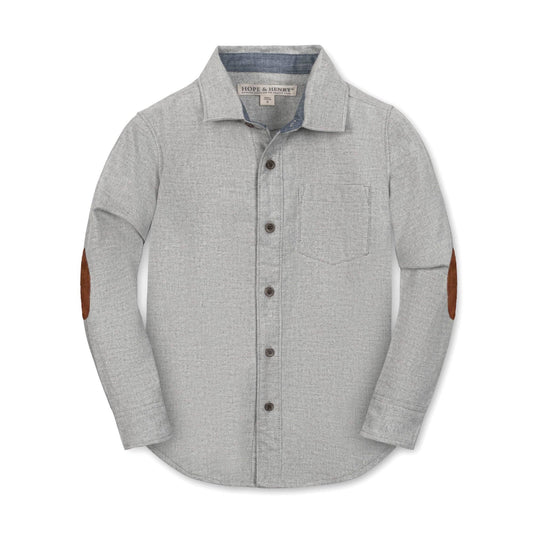 Organic Cotton Flannel Shirt with Elbow Patch