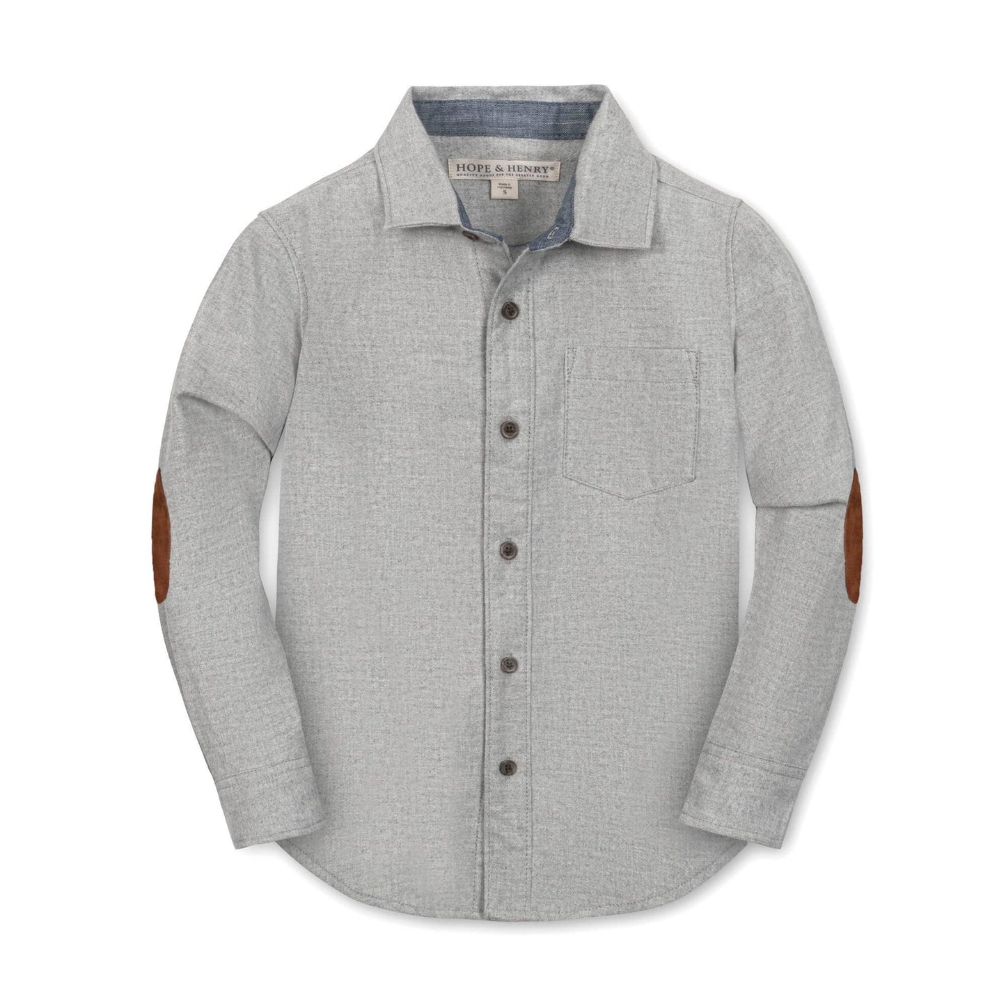 Organic Cotton Flannel Shirt with Elbow Patch