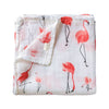 Bamboo Muslin Swaddle Blanket- Flamingo
