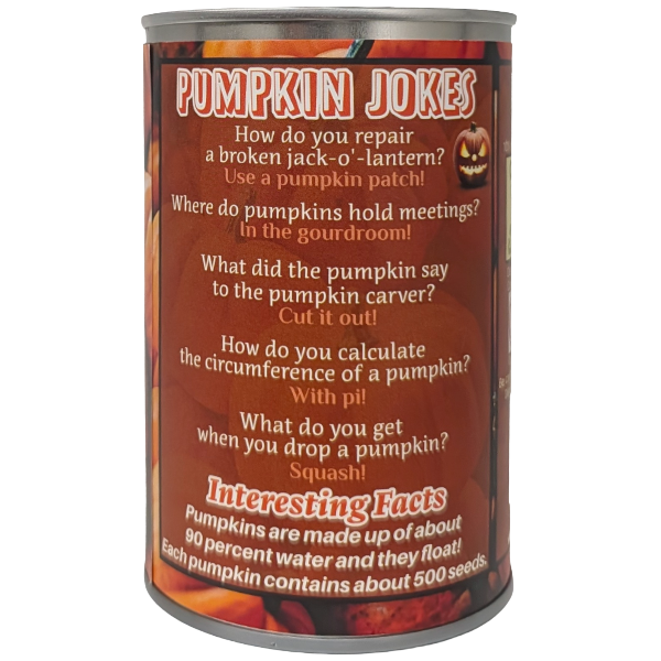 Peter the Canned Jack O'Lantern - Pumpkin Plush in a Can