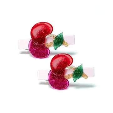 Glitter Cherry Hairclips