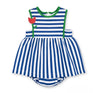 Stripe Knit Romper With Tulip