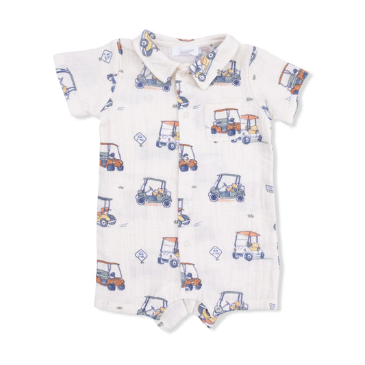 Organic Cotton Polo Shortie- Zooming Golf Carts