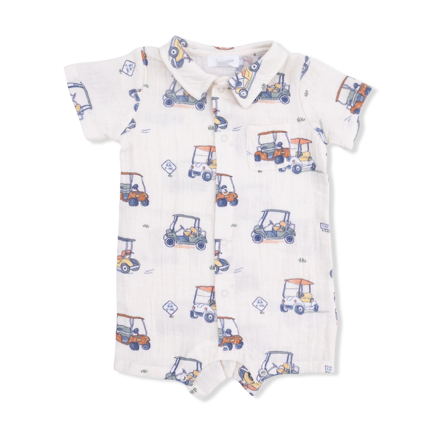 Organic Cotton Polo Shortie- Zooming Golf Carts