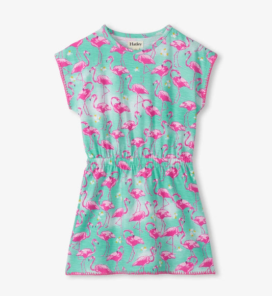 Whimsical Flamingo 100% Cotton Dress