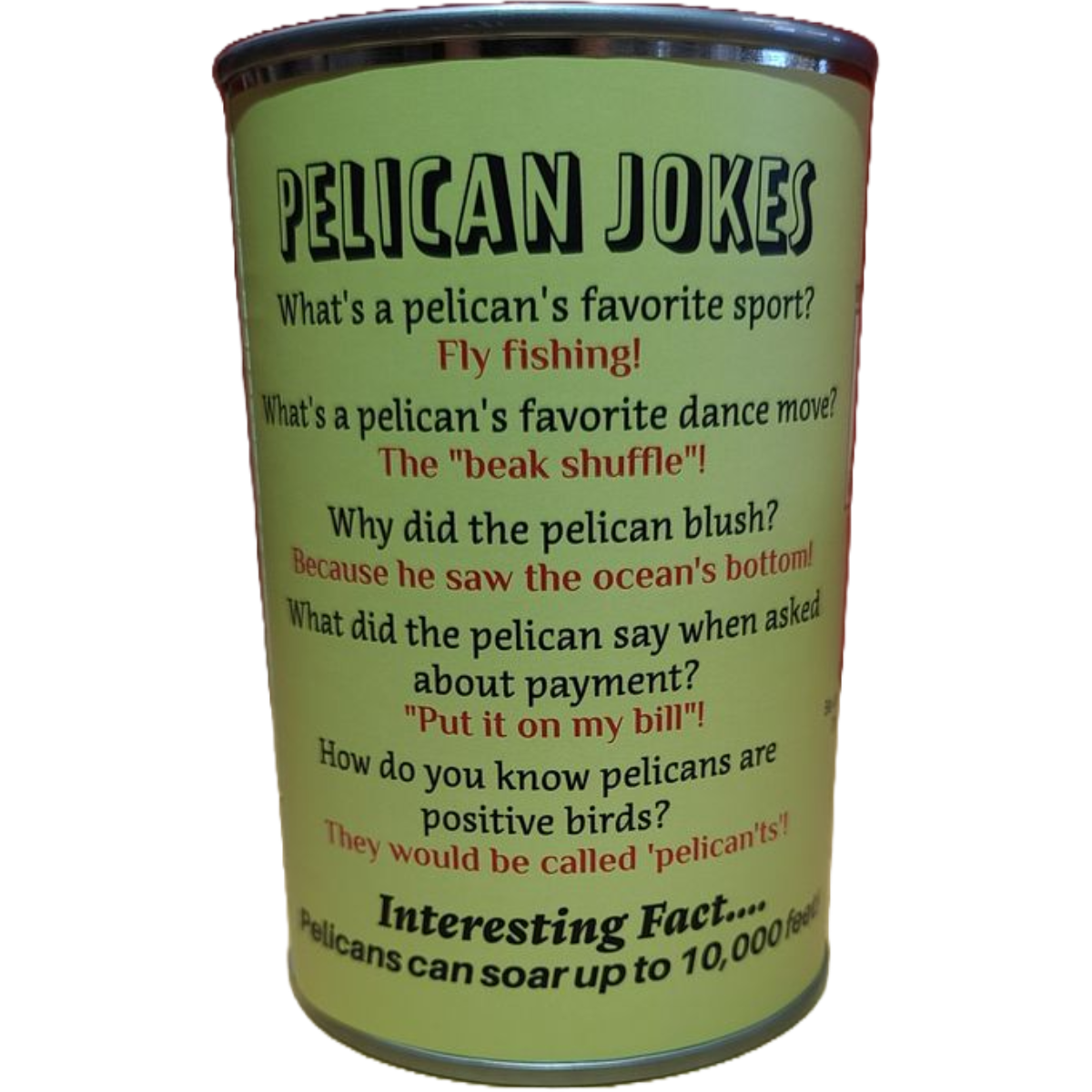 Swoops the Canned Pelican