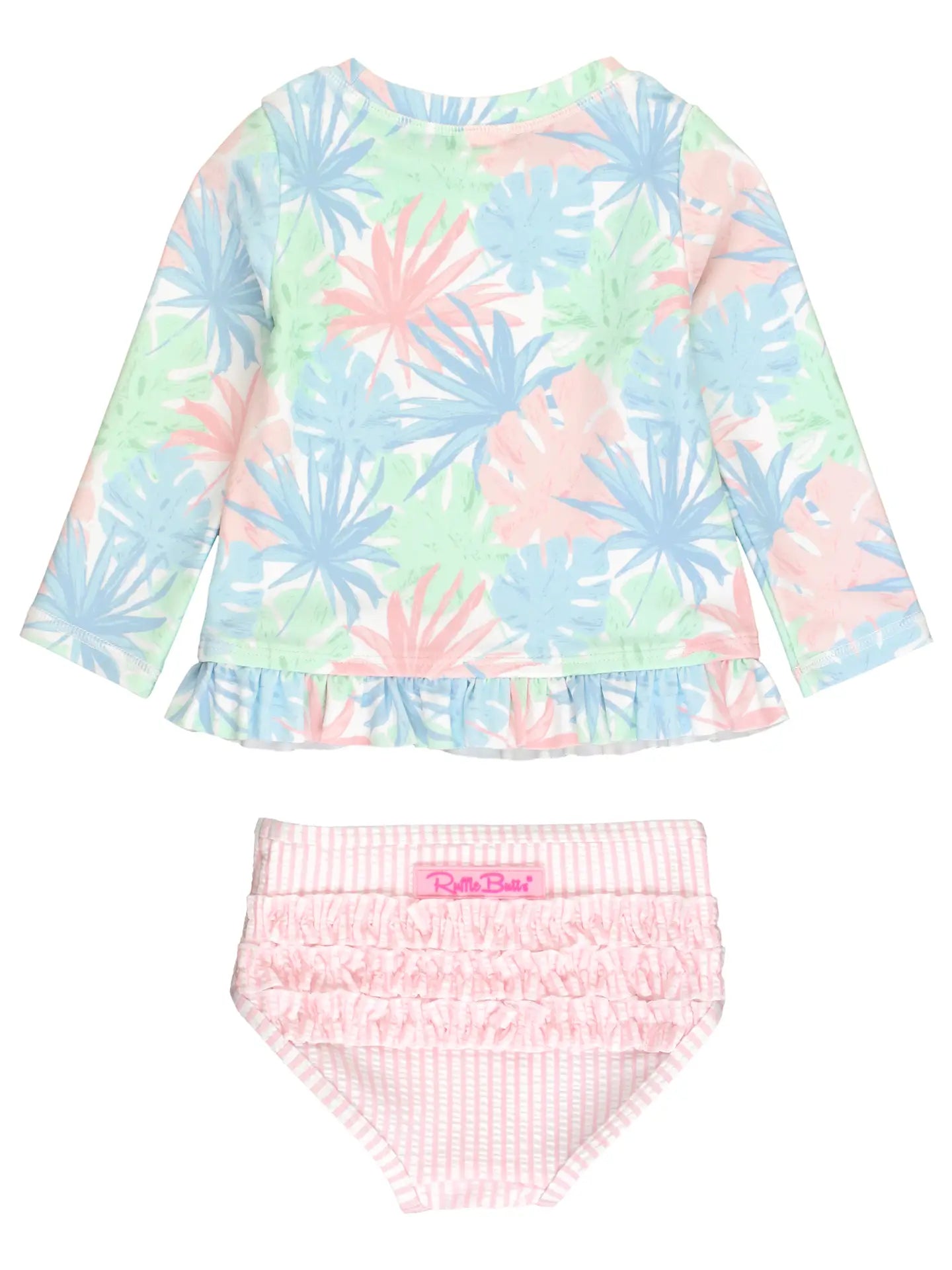 Pastel Palms Rash Guard 2-Piece