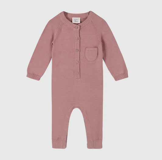 Organic Cotton Pocket Jumpsuit- Rose