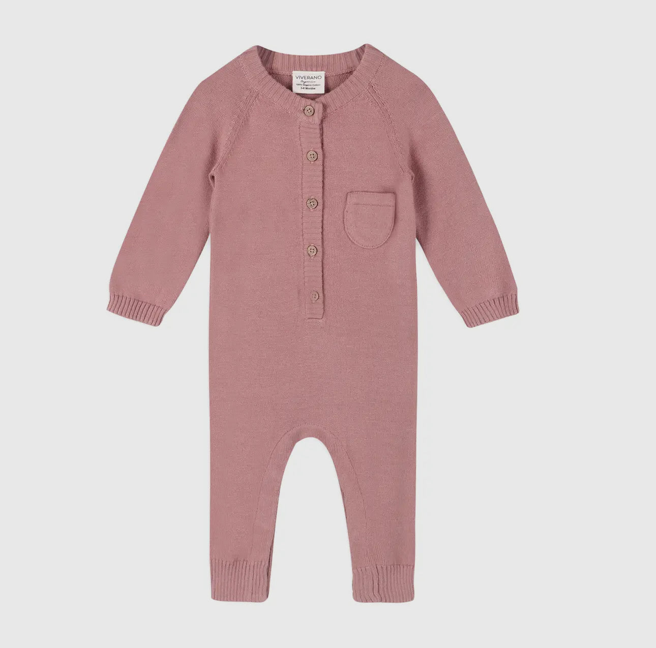 Organic Cotton Pocket Jumpsuit- Rose