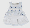 Organic Cotton Dress- Embroidered Seashell Stripe